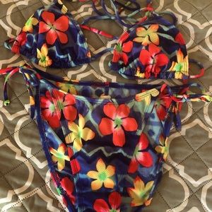 OP Blue and Yellow Bikini Swimwear